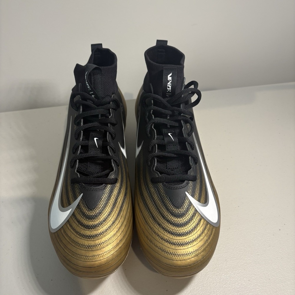 Nike Zoom Air Vapor Pro 1 Black & Gold Football Cleats Men's FB3298 003 SZ 11.5 - Picture 3 of 5